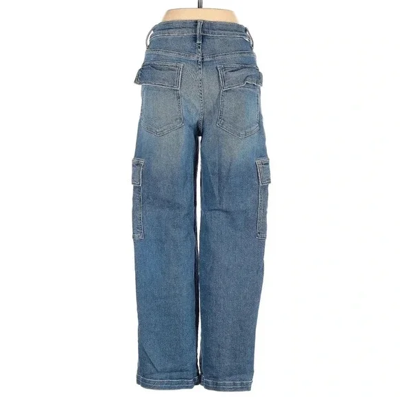 Mother The Rambler Cargo Wide Leg Ankle Jeans in Riding the Cliffside Size 26 - Picture 5 of 9